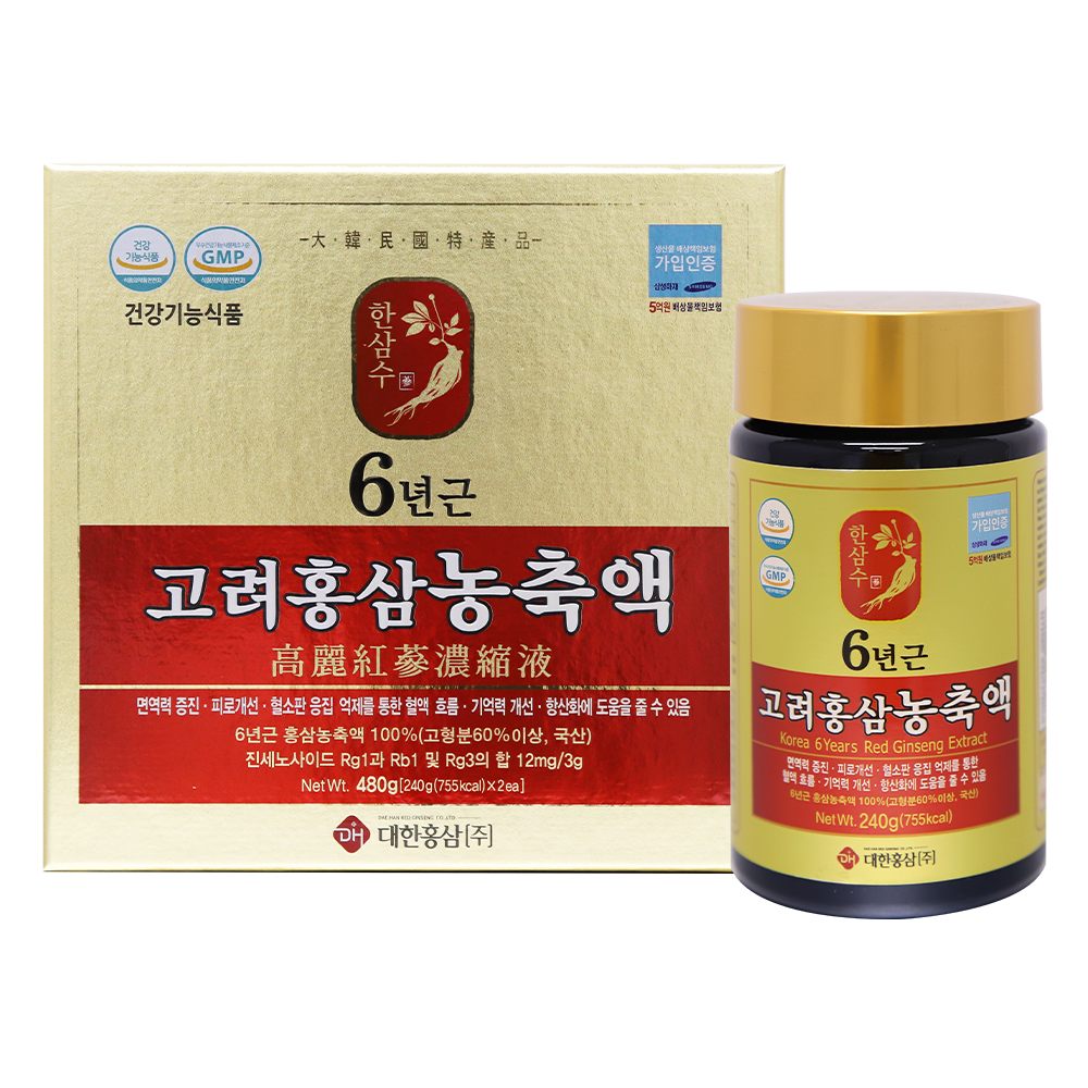 한삼수 6년근 고려홍삼 농축액 100% 480g (240g X 2ea) - 상세 이미지 2