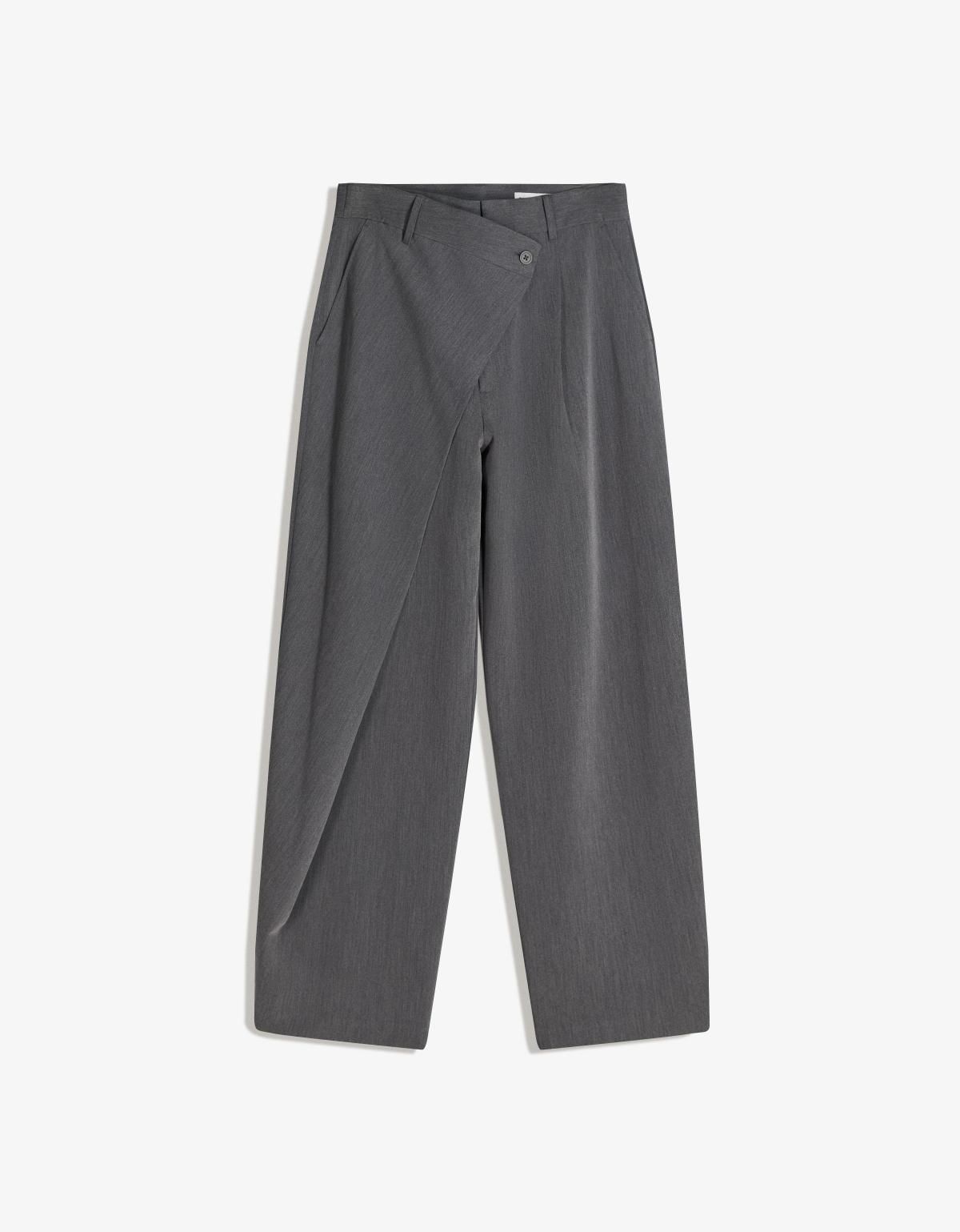 버쉬카 테일러드 크로스 웨이스트 와이드 팬츠 0904/710 DARK GREY - 상세 이미지 4