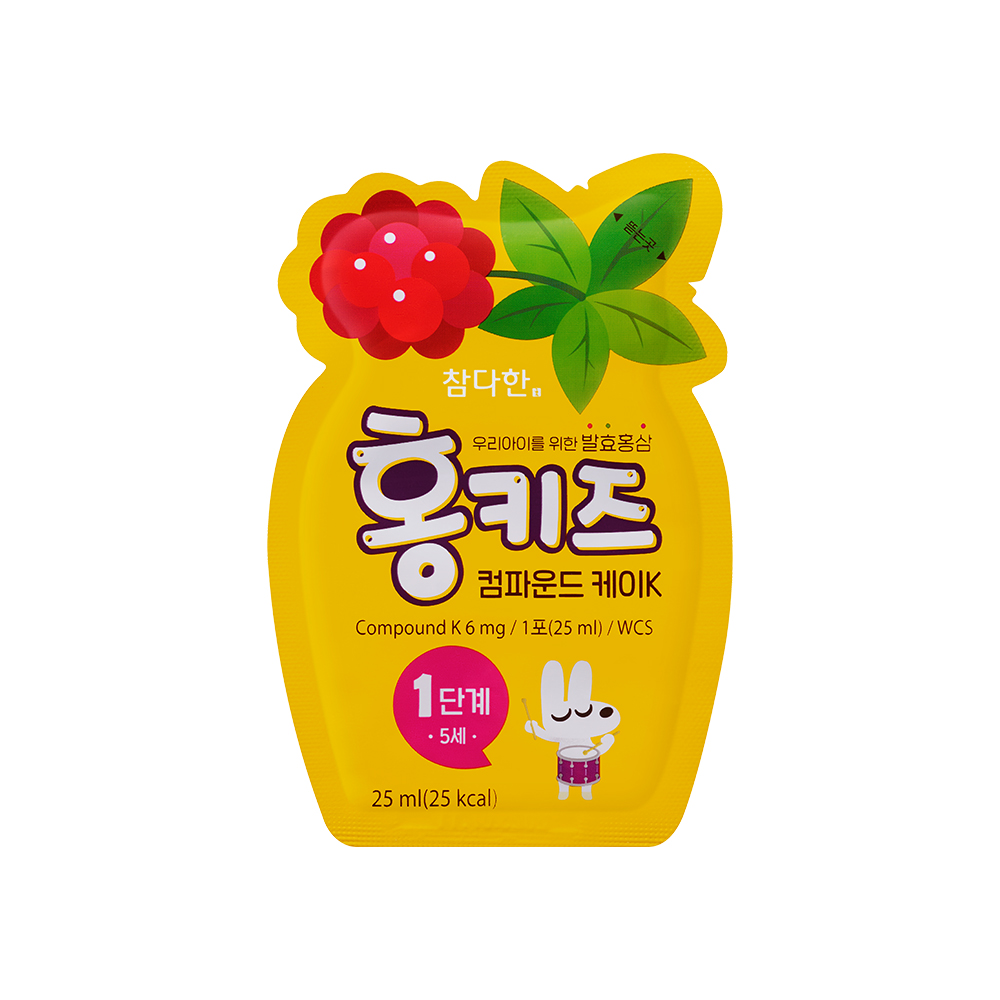 [네이버 단독 50포] 참다한 홍키즈 컴파운드케이K 1단계 어린이 홍삼 키즈 유아 발효 홍삼 50포, 1개 - 상세 이미지 4