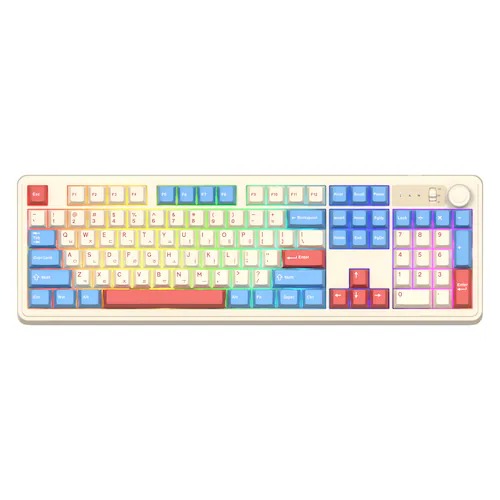 앱코 AF108PRO ABKO x SOAI 콜라보 3모드 기계식 키보드 코랄블루, 저소음 너울축 - 상세 이미지 4