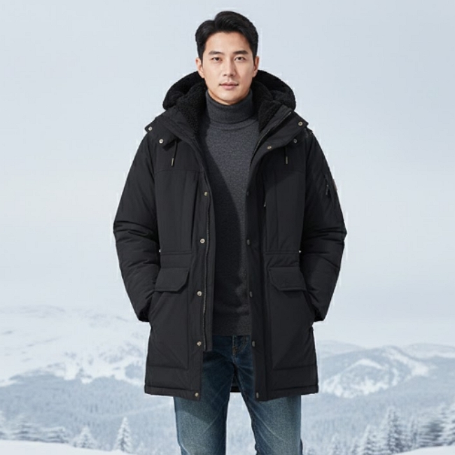 네파 남성 겨울 25FW 방풍 발수 헤리티지 캐쥬얼 멀티수납 구스다운 패딩점퍼 - 상품 이미지