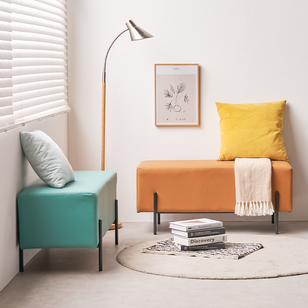 디부 편한 식탁 벤치의자 실리콘 가죽 긴의자 아이보리