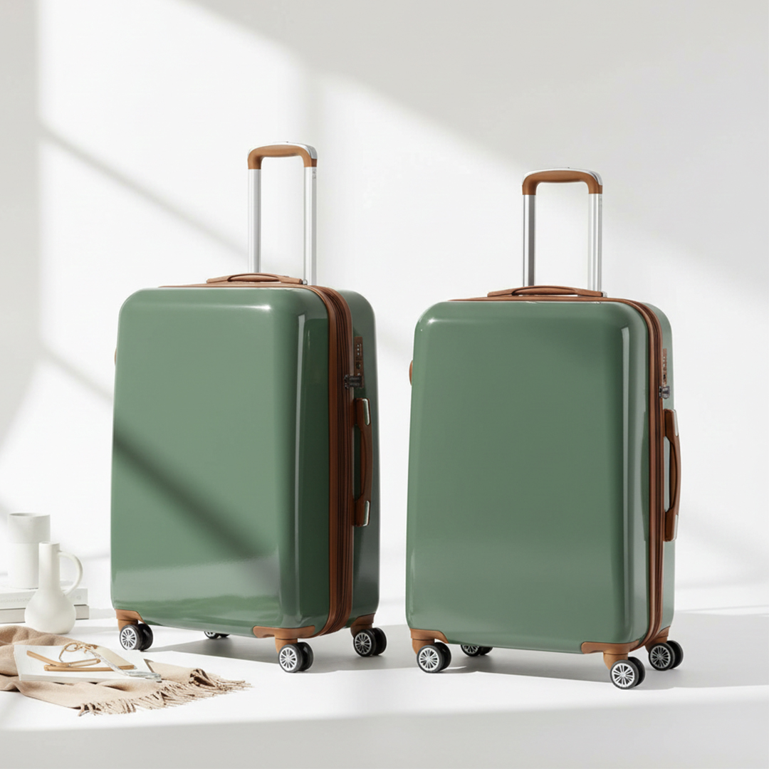 4중압축PC 확장형 캐리어 명품 승무원 기내용 미니 60cm(24인치), LINT GREEN - 상품 이미지