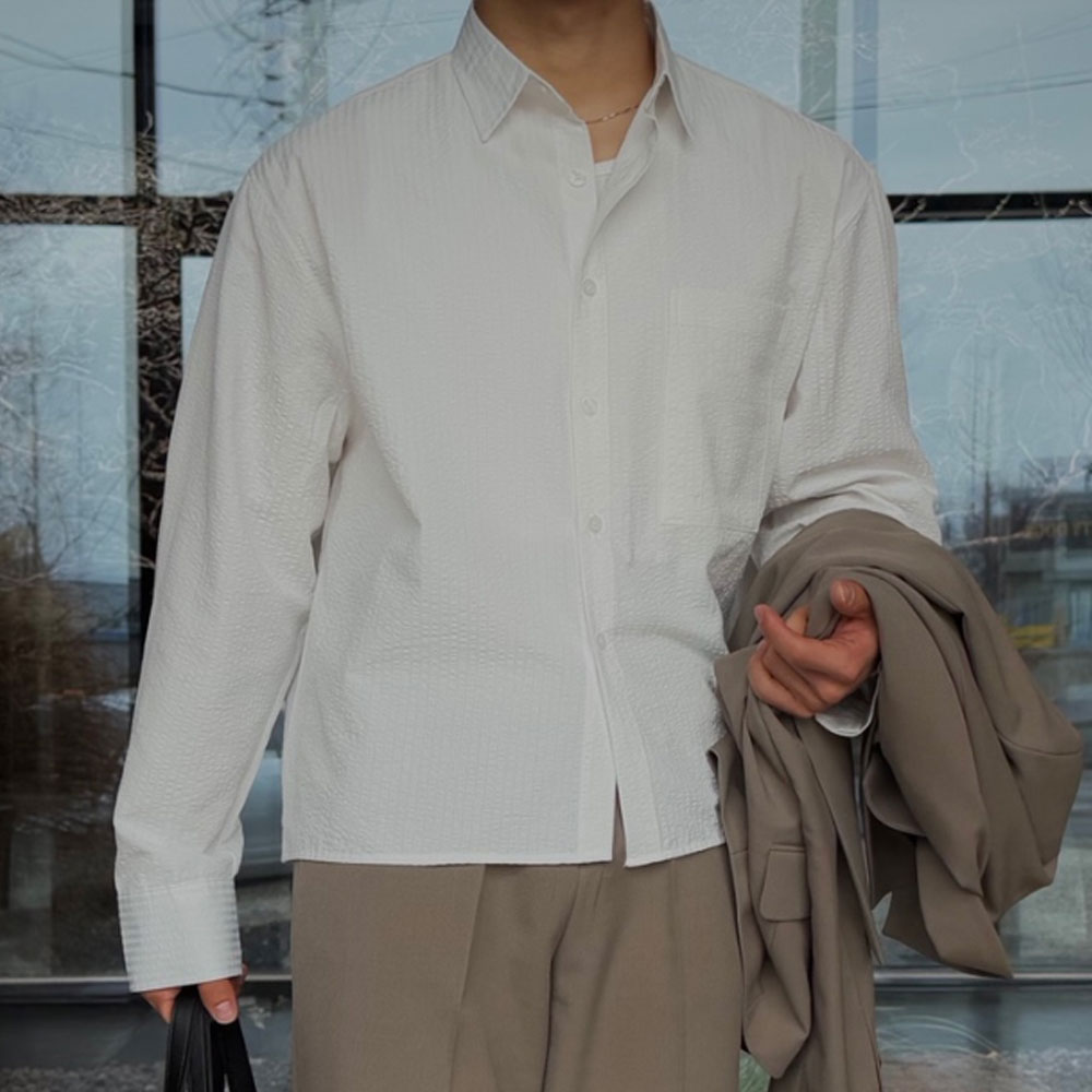 아웃핏 남자 셔츠 스트라이프 크롭 로아 3color - 상세 이미지 2