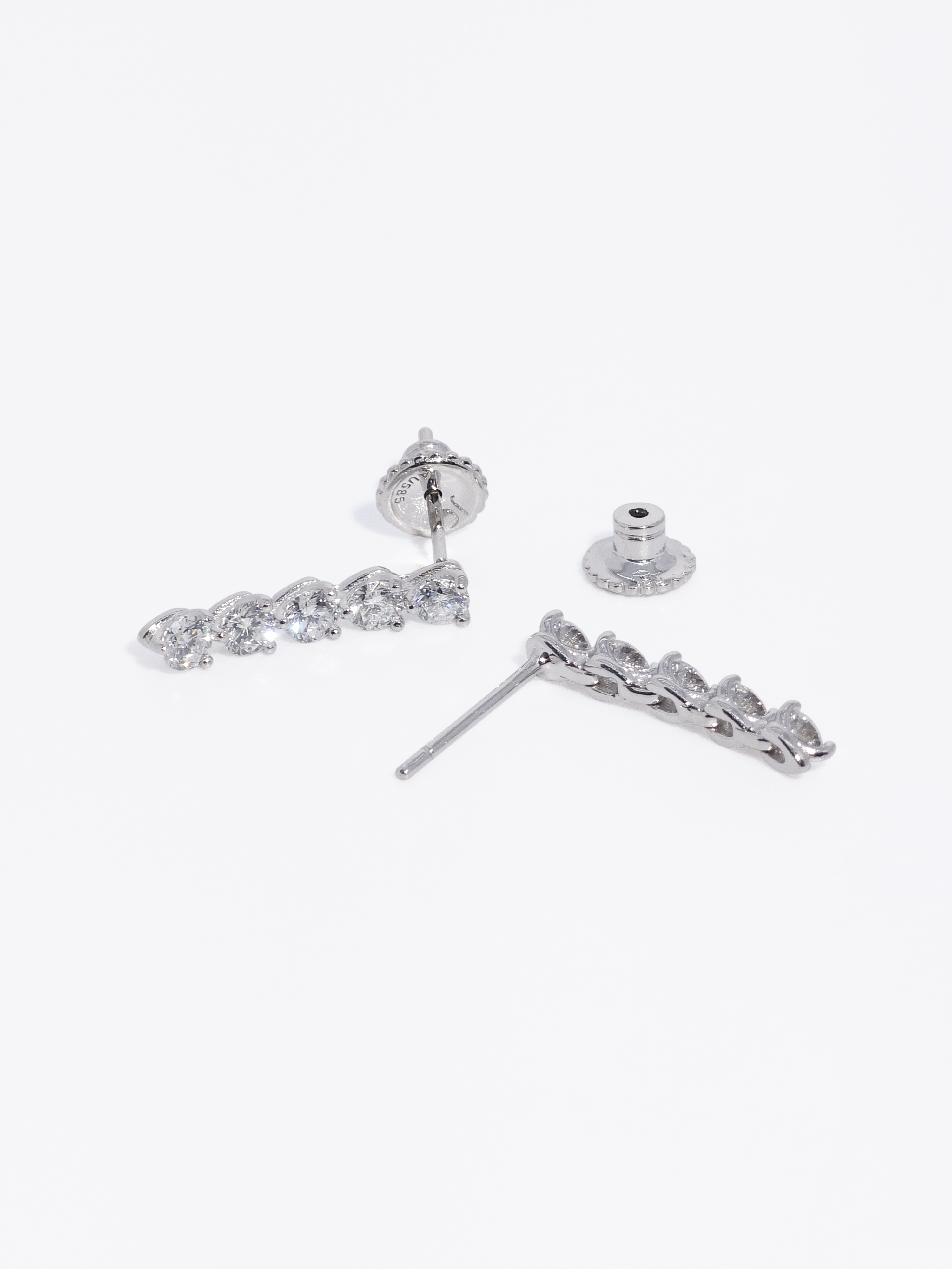 랩다이아 귀걸이 3프롱 테니스 1부(3mm) 랩다이아몬드 14k 18k - 상세 이미지 4