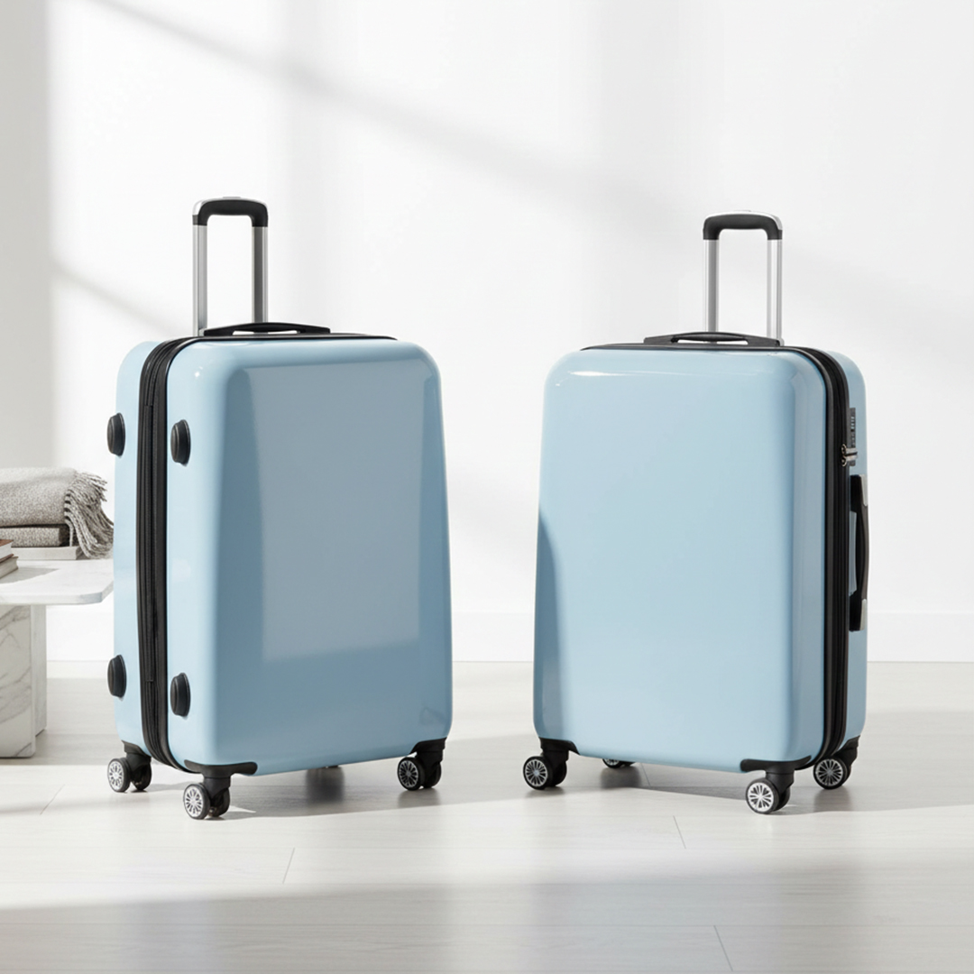 4중압축PC 확장형 캐리어 명품 승무원 기내용 미니 60cm(24인치), SERENITY BLUE - 상품 이미지