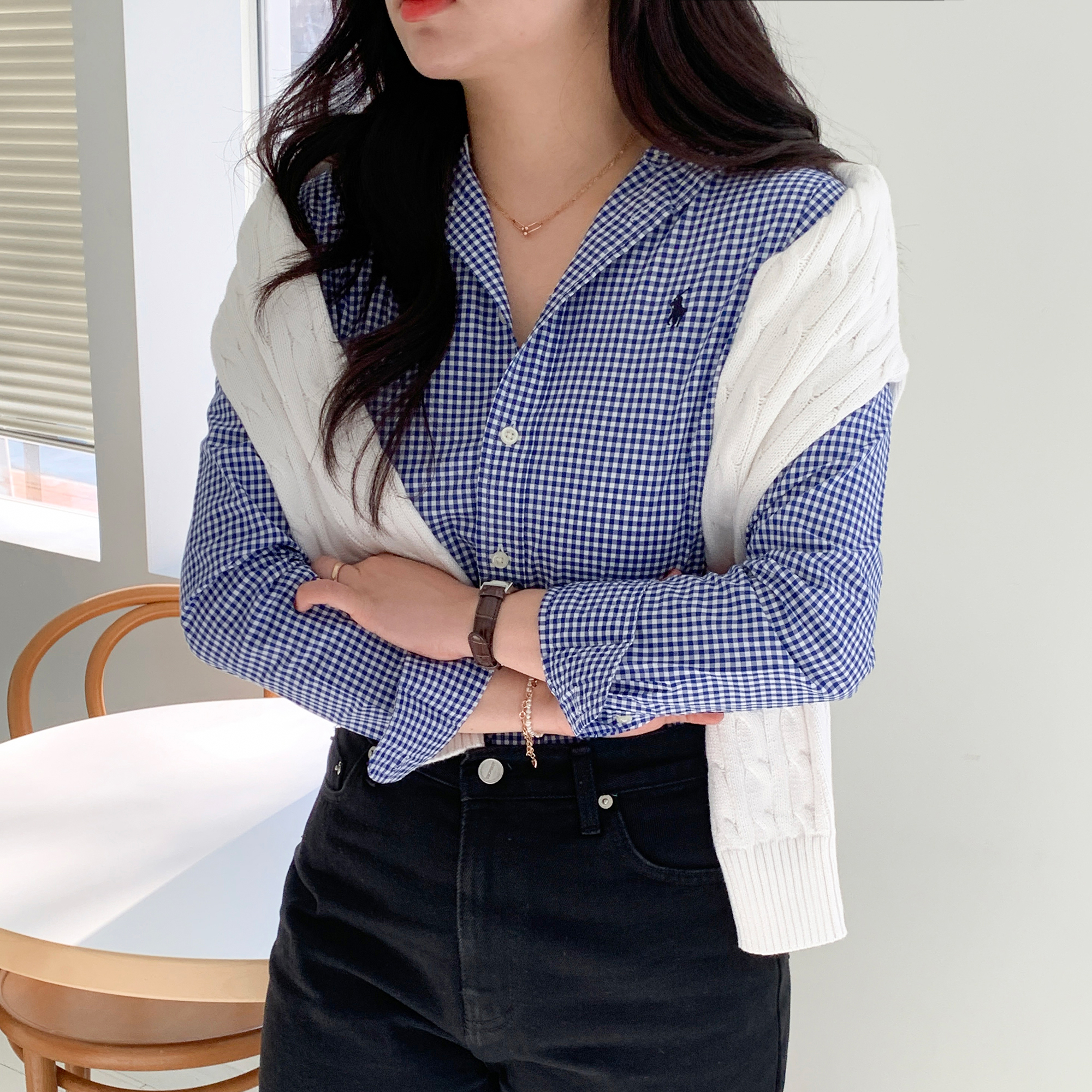 폴로 랄프로렌 체크 셔츠 보이즈 남방 여성 이미지 8