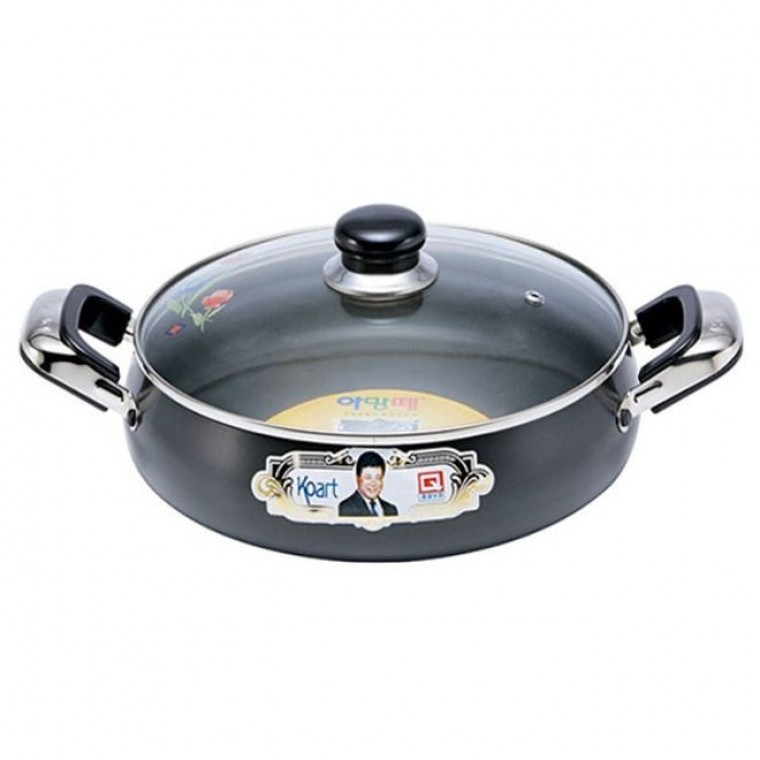 코아트 전골냄비 식당 가정 찌게 냄비 유리뚜껑 22cm - 메인 이미지