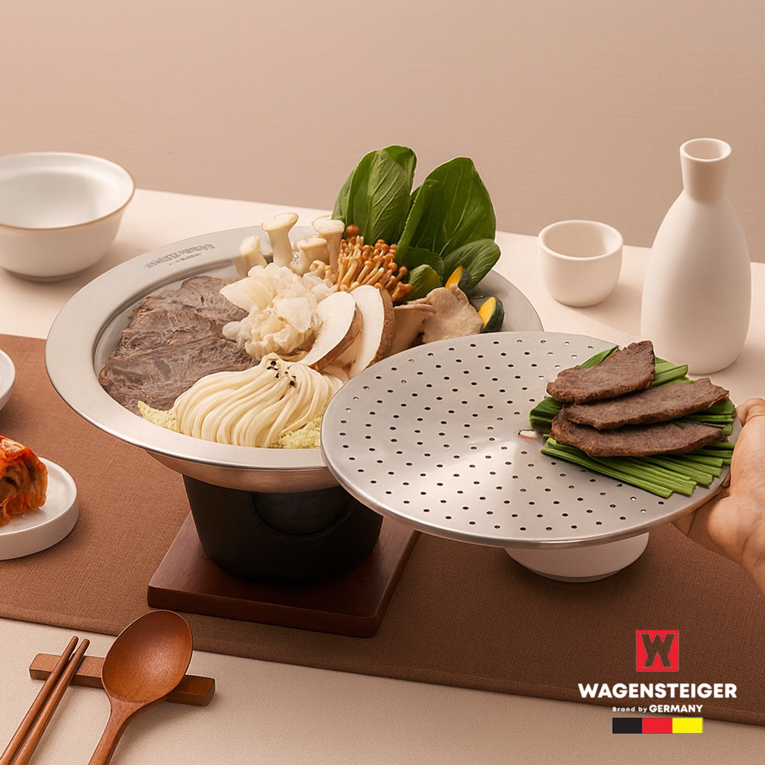 바겐슈타이거 인덕션 찜판 수육 보쌈 보온 스텐 찜채반 25.5cm