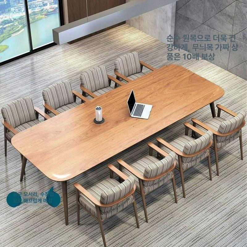 8인용 10인용 원목 회의용 카페 테이블 260x100x75 두께5cm - 상세 이미지 3