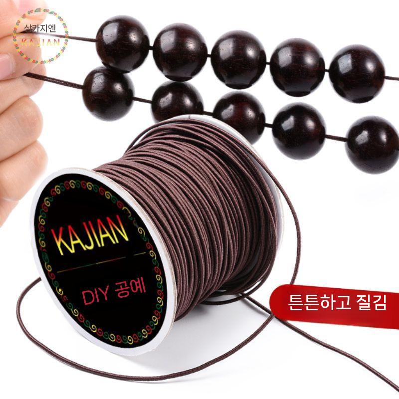 염주줄 염주 팔찌 탄성 보석 조정 나무 불교굿즈 - 상세 이미지 2
