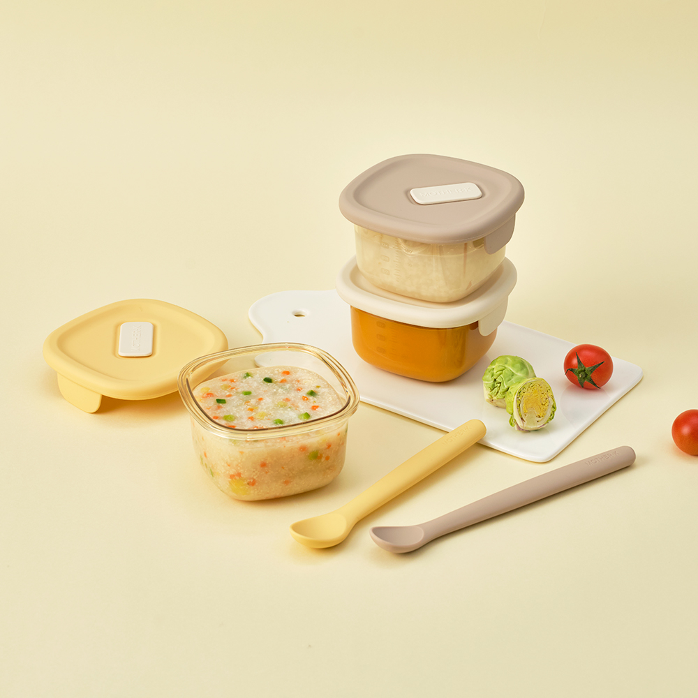 마더케이 PPSU 이유식용기 2종세트 260ml 초기이유식 보관 통 눈금이유식 - 상품 이미지