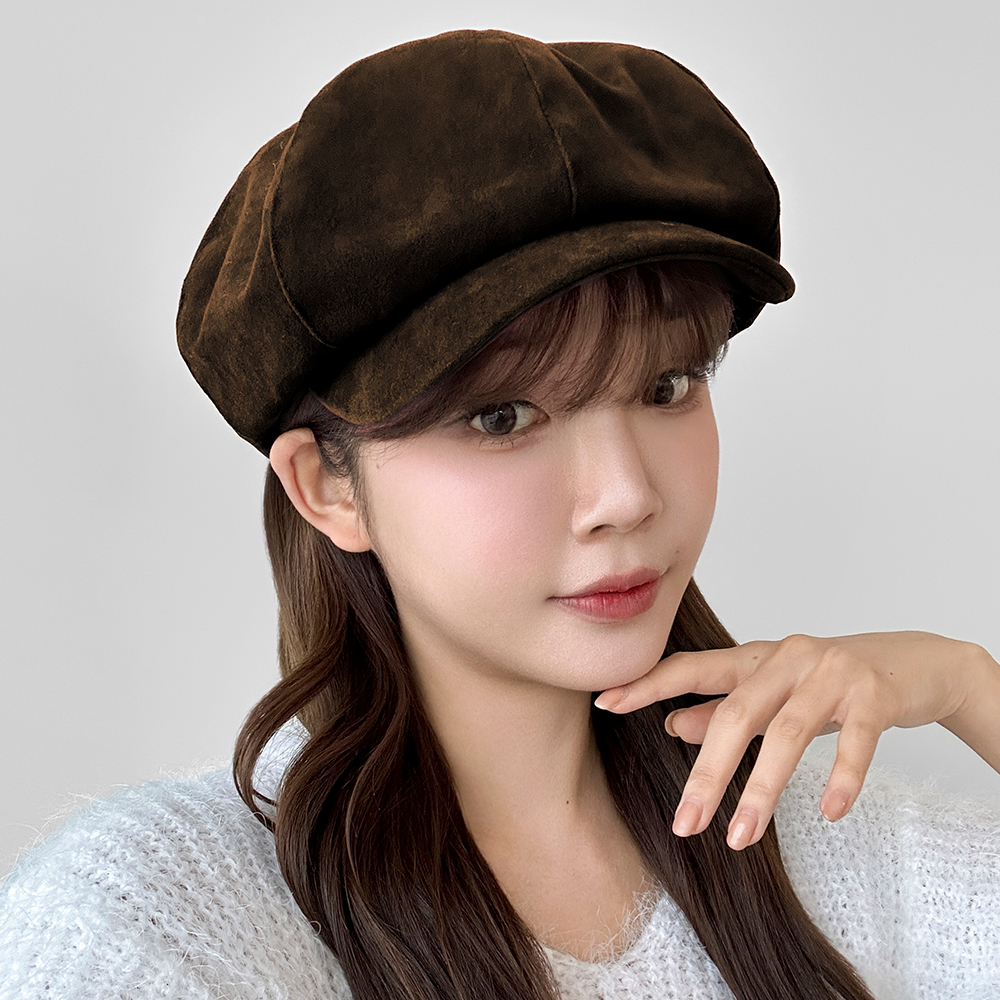 벨벳 헌팅캡 여성 가을 겨울 팔각모 헌팅캡 빵모자 뉴스보이캡 이미지 6