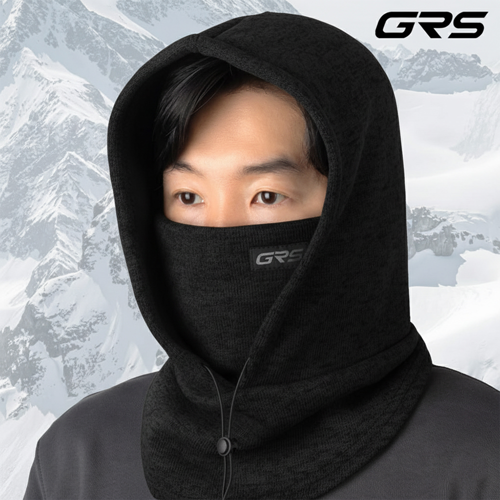 GRS 겨울 후드 기모 넥워머 러닝 니트 바라클라바 - 상품 이미지