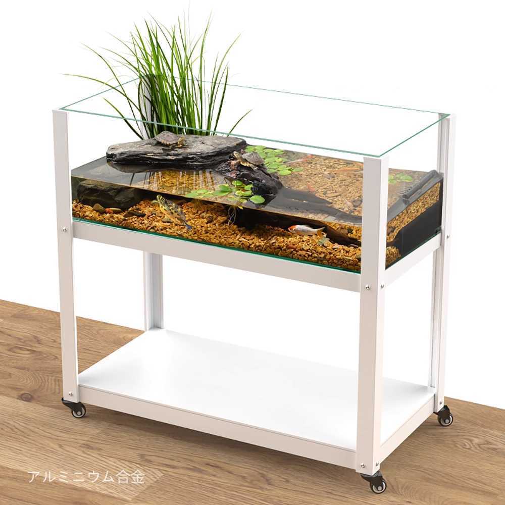 이동식 거북이 사육장 휴대용 파충류 하우스 테라리움 60cm 어항+조경 - 상품 이미지