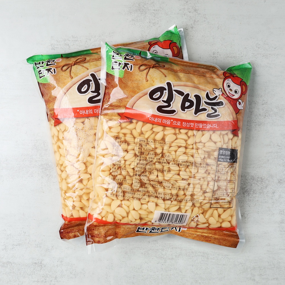 반찬단지 알마늘 절임 업소용 반찬 4kg x 4개 - 상품 이미지
