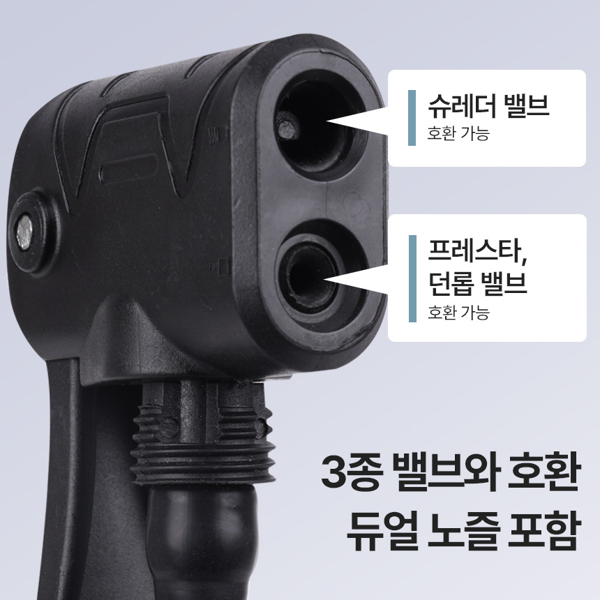 아이워너 미니 공기주입기 휴대용 에어 펌프 GP-300M 3in1 노즐 게이지 자전거 축구공 튜브 - 상세 이미지 4