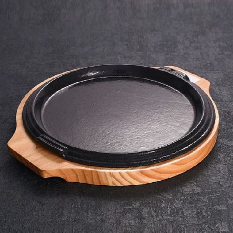 주물팬 원형 무쇠 파전판 고기불판 스테이크팬 22cm - 메인 이미지
