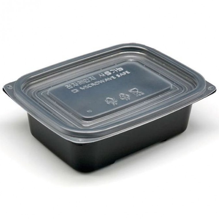 일회용 용기 배달 포장 전자렌지 검정650ml 100P - 메인 이미지