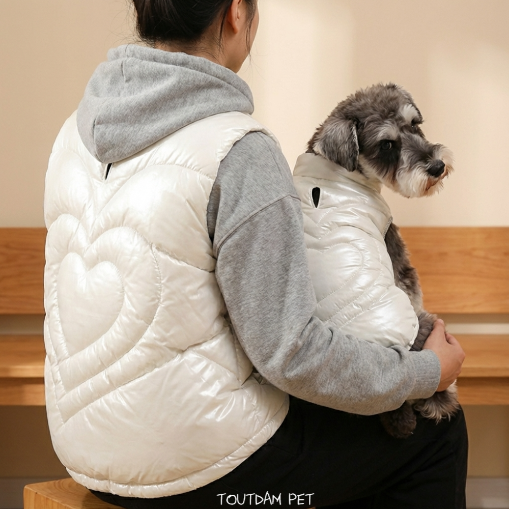 뚜담 강아지 견주 커플패딩 말티즈 진돗개 패딩 발열 아이쥐옷 - 상세 이미지 5