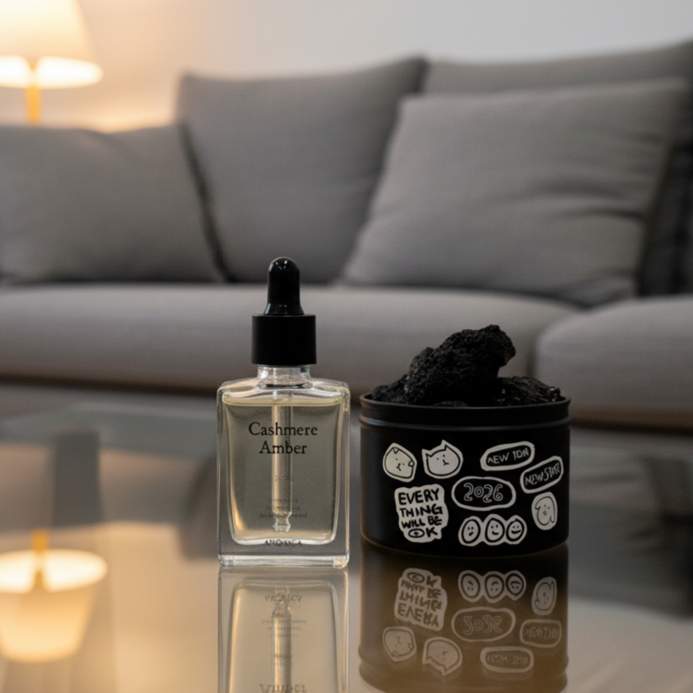 화산석디퓨저 디퓨저현무암 라지 30ml 180g 2P 선물세트 DIY스티커&코스터 - 상세 이미지 3