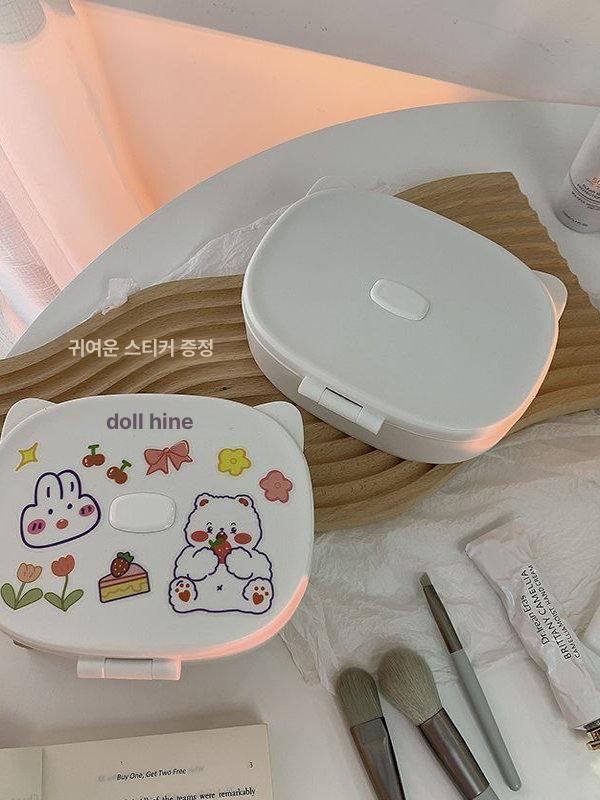 접이식 수납함 휴대용 화장 거울 학생용 데스크탑 정리함 혼합 색상 스티커 미포함 - 상세 이미지 3