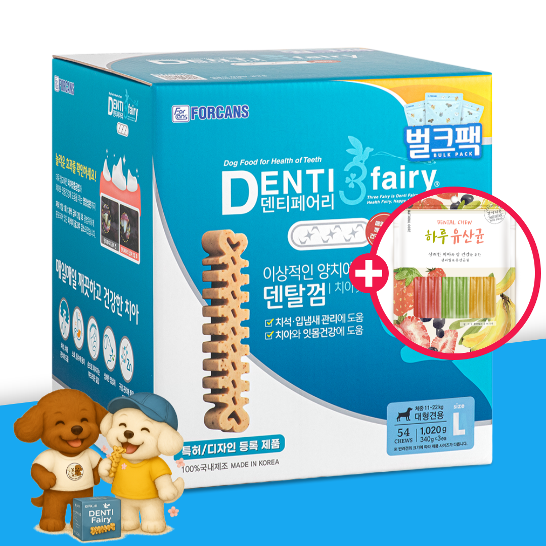 강아지 간식 덴탈껌 양치 치약 치석제거 덴티페어리 디스펜서584g, S, 1개
