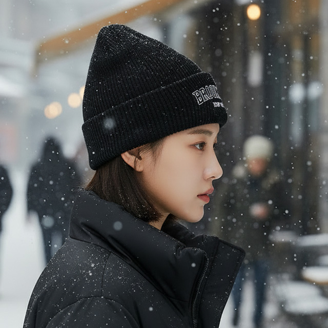 남자 여성 숏비니 대두 빅사이즈 겨울 러닝 니트 비니 모자
