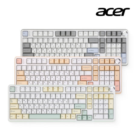 에이서 OKR258 풀윤활 101키 저소음 오테뮤 리니어 LED 게이밍 기계식 노브 키보드