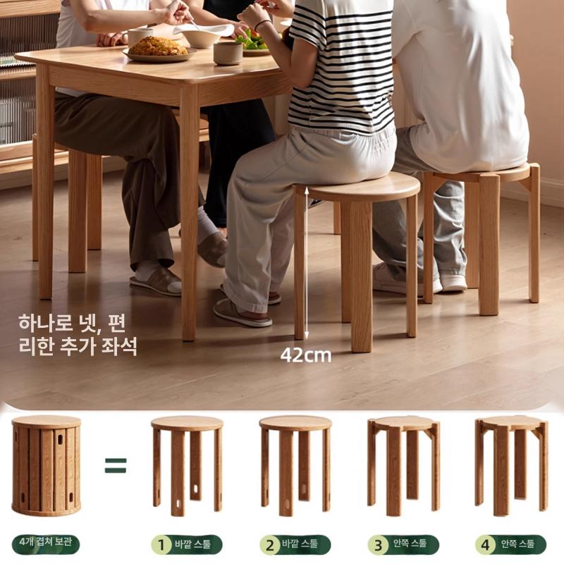 접이식 원목 의자 간이체어 포장마차 카페 공간활용 사각 스툴 - 상세 이미지 3