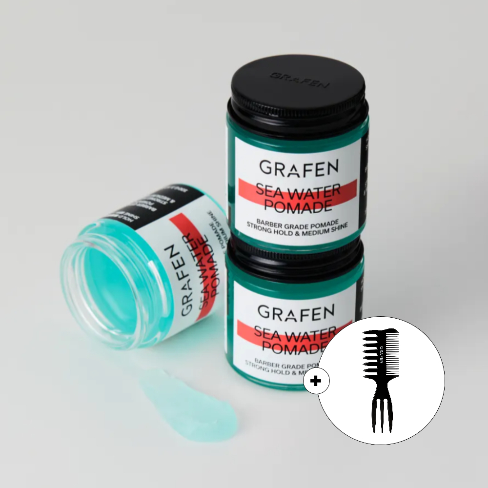 [포마드빗 증정] 그라펜 세정력좋은 수성포마드왁스 제주해수포마드 100g, 3개