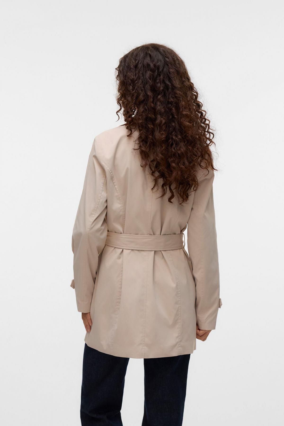 베로모다 베이지 벨트 미디 트렌치코트 7930186 BEIGE - 상세 이미지 4