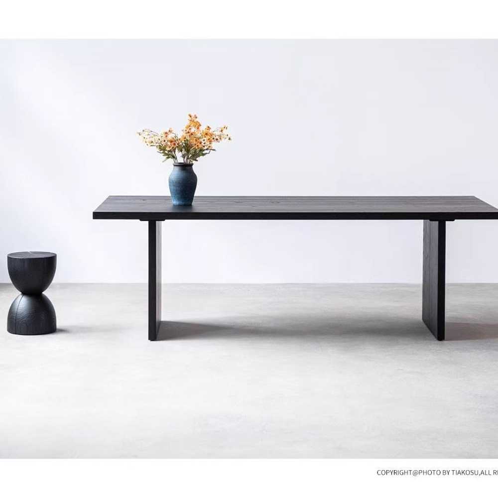 블랙 원목 식탁 모던 주방 인테리어 대형 테이블 140x70cm - 상세 이미지 2
