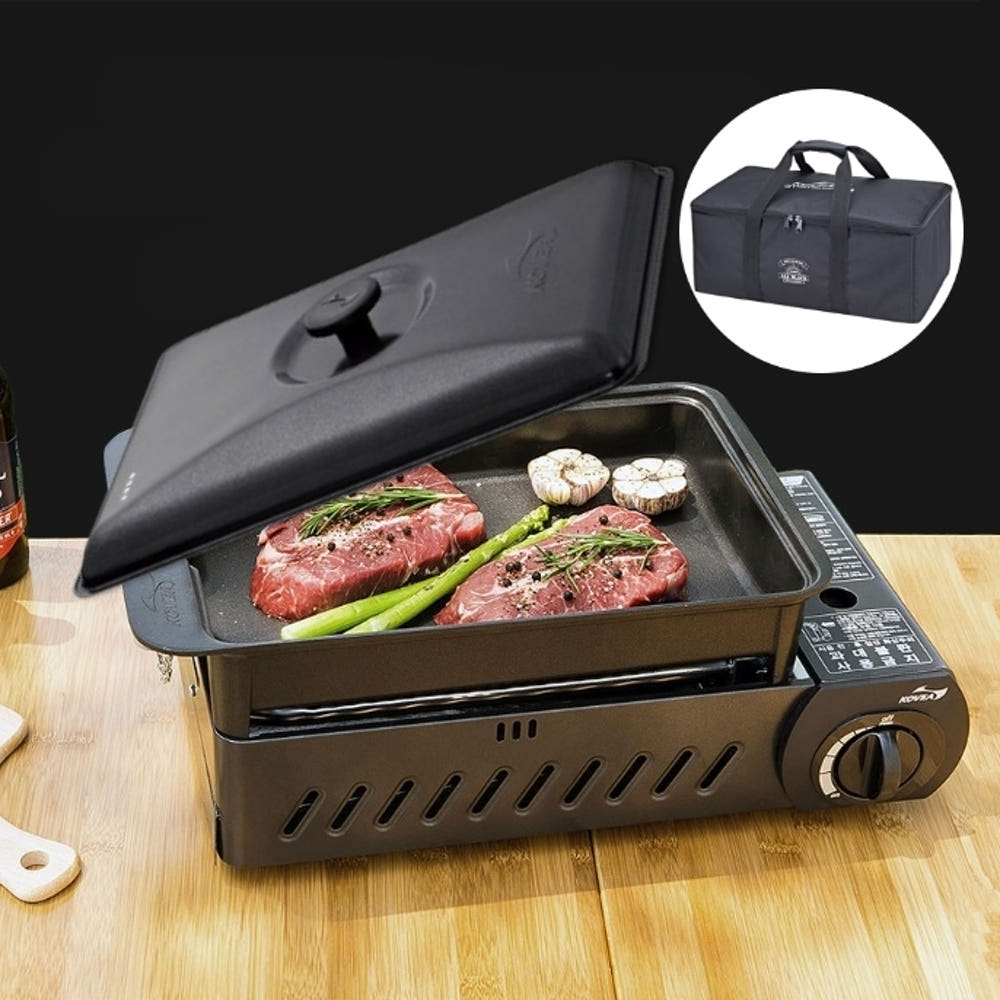 캠핑용 바베큐그릴 전골팬 올인원 구이바다 올블랙풀세트 M : 신일N위시웨이