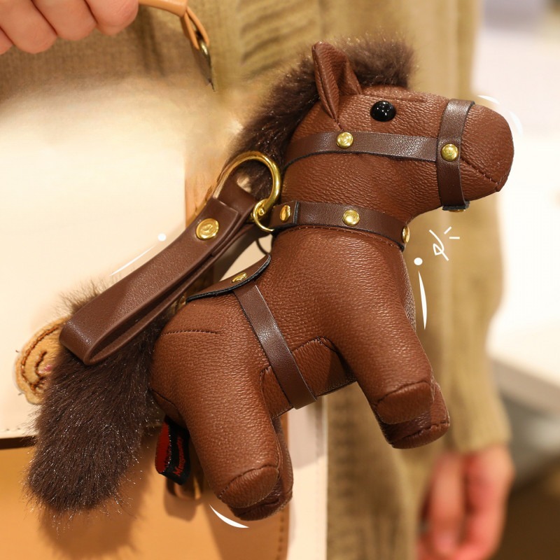 말띠 마스코트 봉제인형 키링 가방고리 새해 선물 기본(레드 13cm) - 상품 이미지