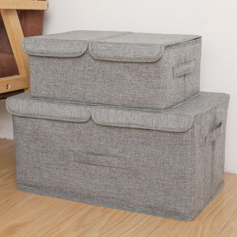 고급 패브릭 정리 수납함 리빙박스 04 트윈커버 대형 - 상품 이미지