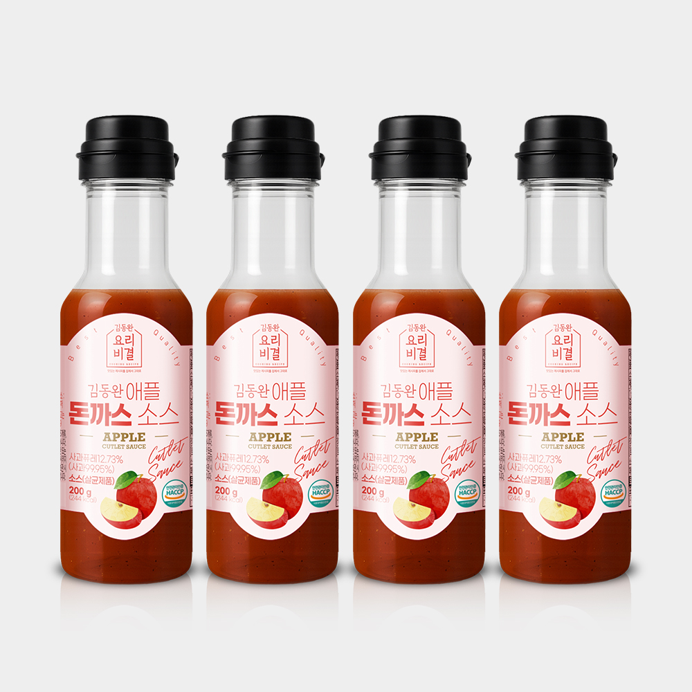 김동완 애플 돈까스 소스 옛날 경양식 돈가스 돈카츠 양념 부어먹는 200g, 4개 - 상품 이미지