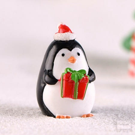 [나야나협력사]크리스마스 미니어처 펭귄과선물 옵션 수량확인 미니꾸미기 공예소품