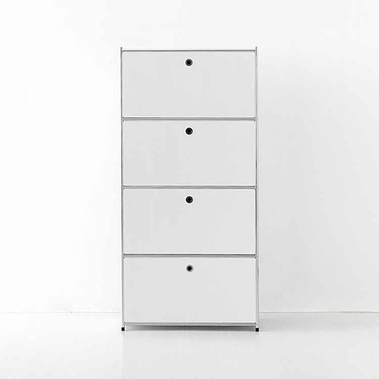 [4월 중순 입고예정] 모듈가구 심플리 4단 수납장 BC100 77x40x158, 4단, 퓨어화이트 2157.2667