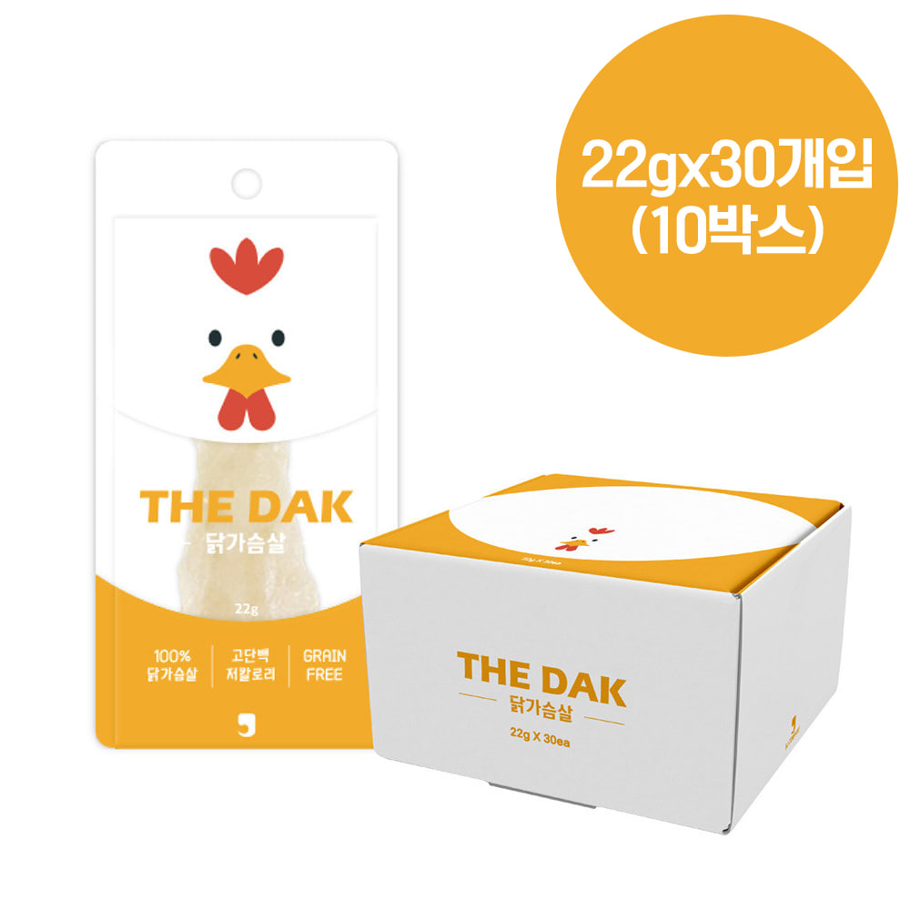 강아지 고양이 대용량 간식 더닭 닭가슴살, 22g, 300개 - 메인 이미지