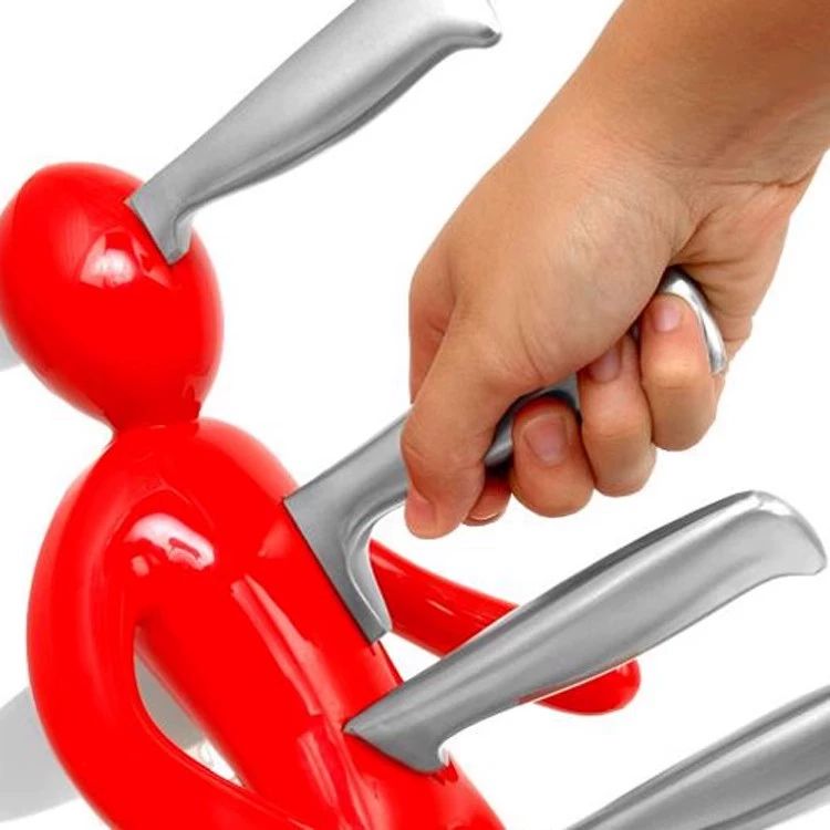 유니크 칼꽂이 다용도 주방 수납 선반 창의적 디자인 칼 보관함 칼 없는 레드 이미지 6