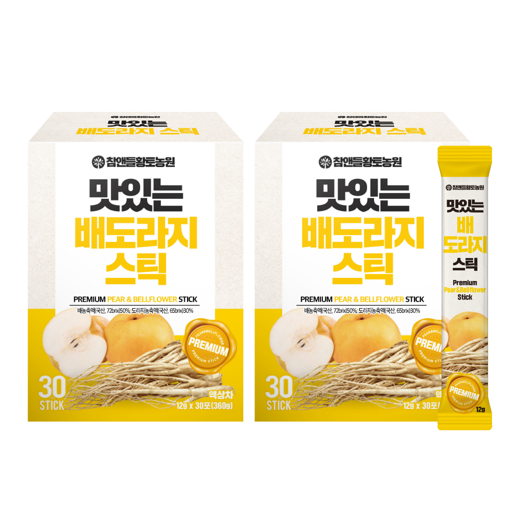 참앤들황토농원 맛있는 배도라지 스틱 12g 30포 360g, 2개 - 상품 이미지