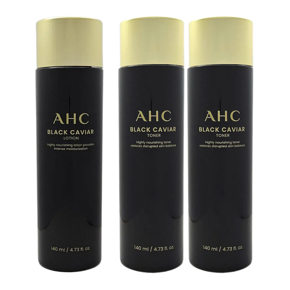 AHC 블랙캐비어 로션 1개+토너 2개 미백 주름개선 - 상품 이미지