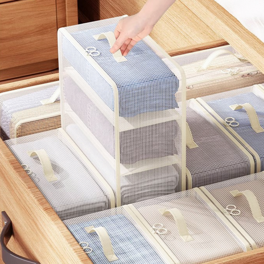매쉬소재 칸칸이 옷정리함 소형 바지 옷 정리 트레이 옷장 수납 정리함