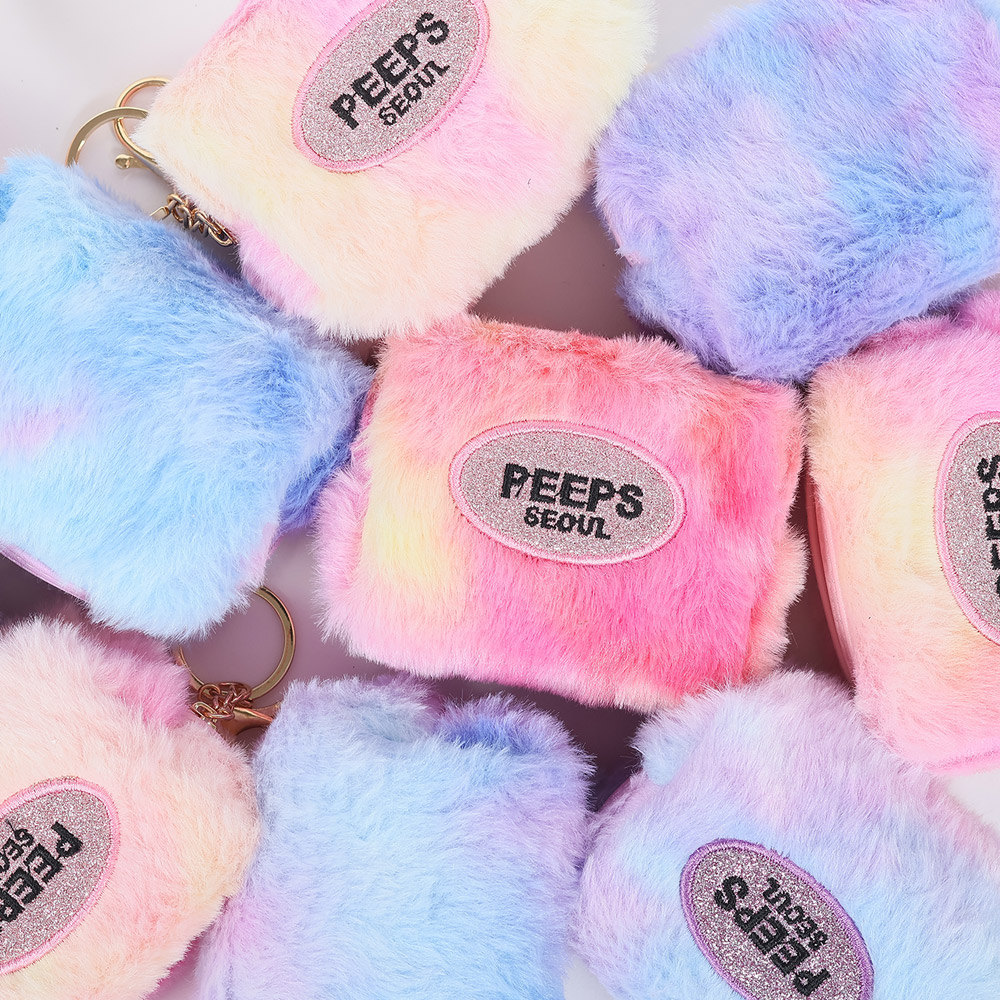 PEEPS Pastel Fur Pouch(Pink / Violet) 키링 파우치 - 상세 이미지 5