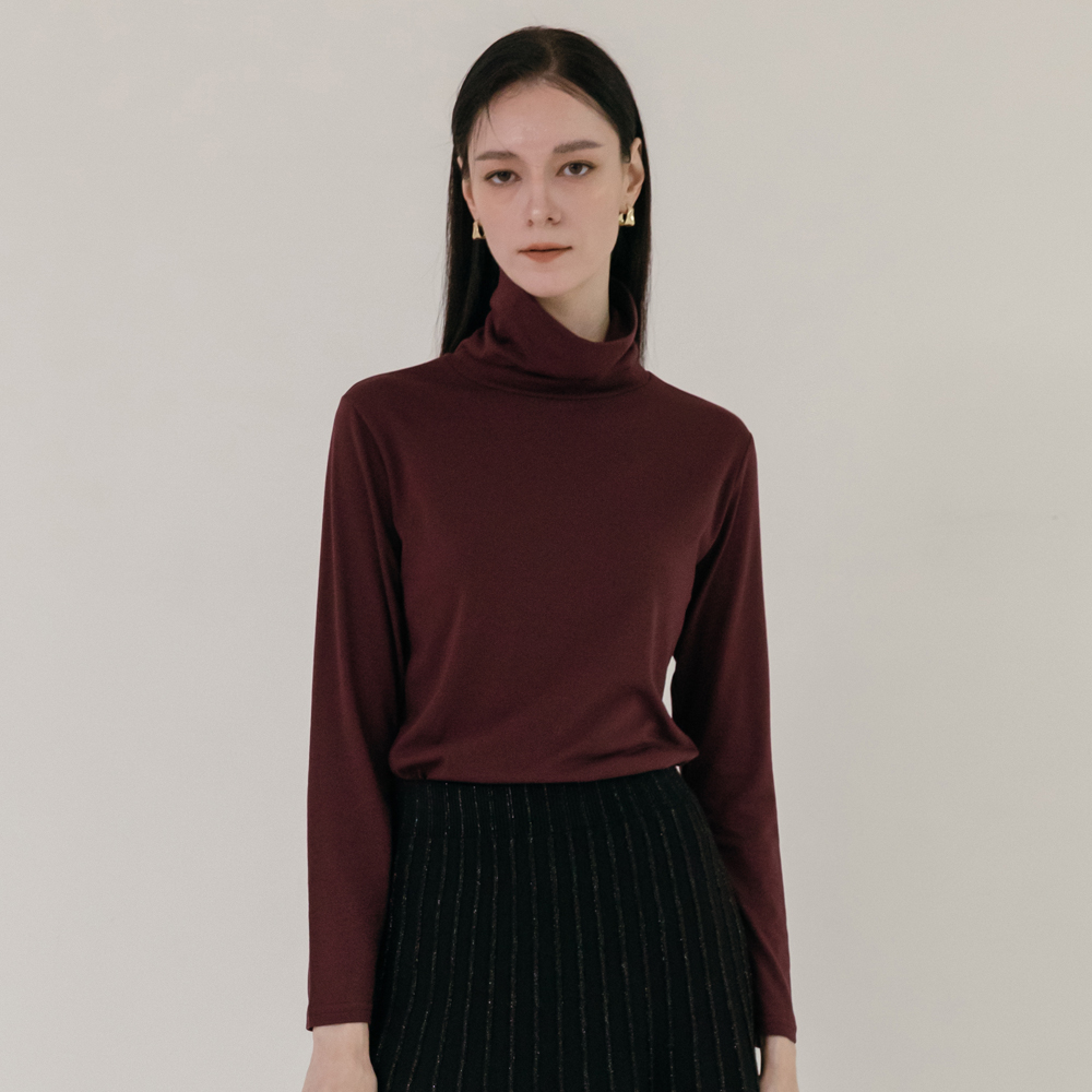기모 겨울 베이직 이너 컬러 폴라 티셔츠 4color - 메인 이미지