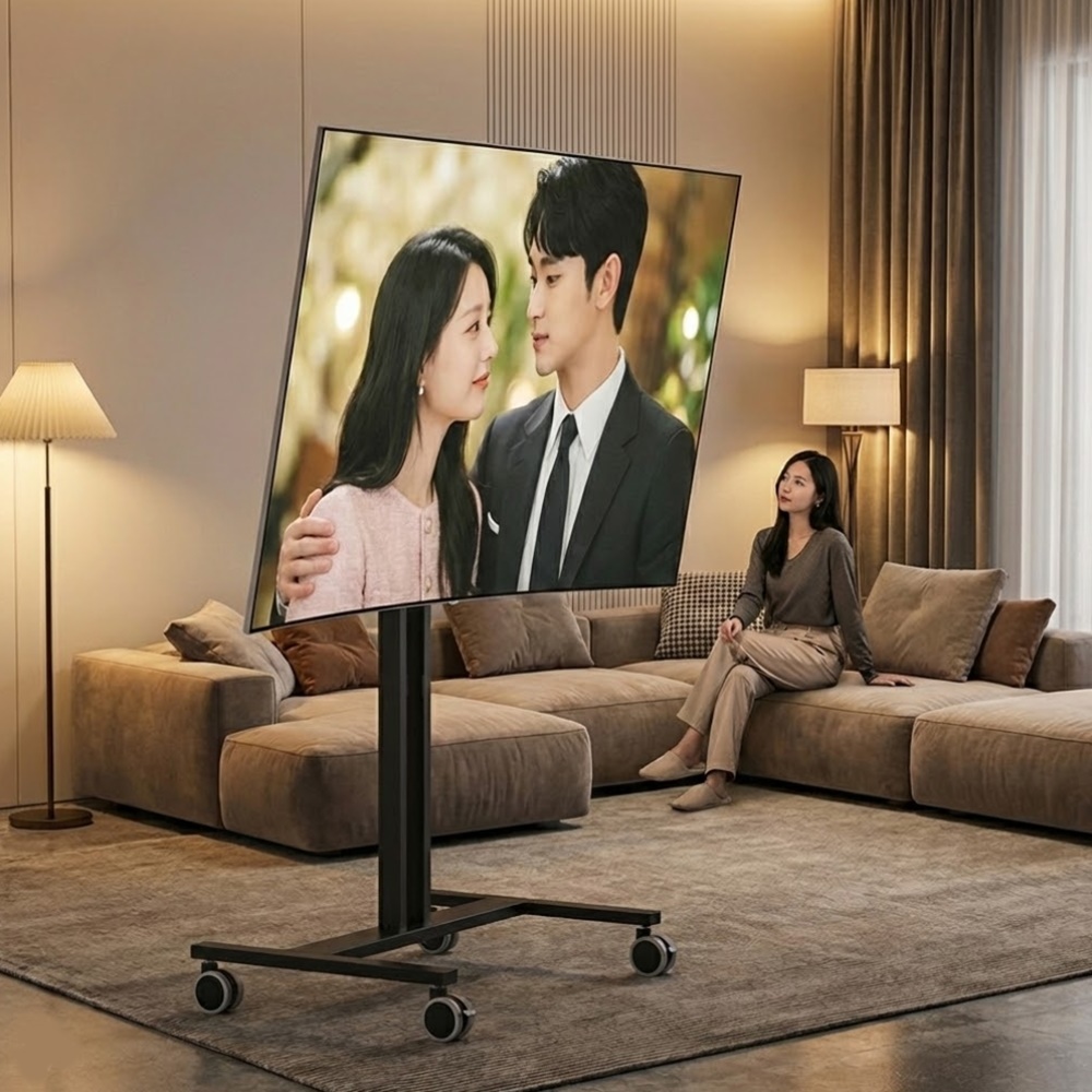 이동식 거치대 삼성 LG 호환 모니터 스탠드 163cm(65인치) - 상세 이미지 2