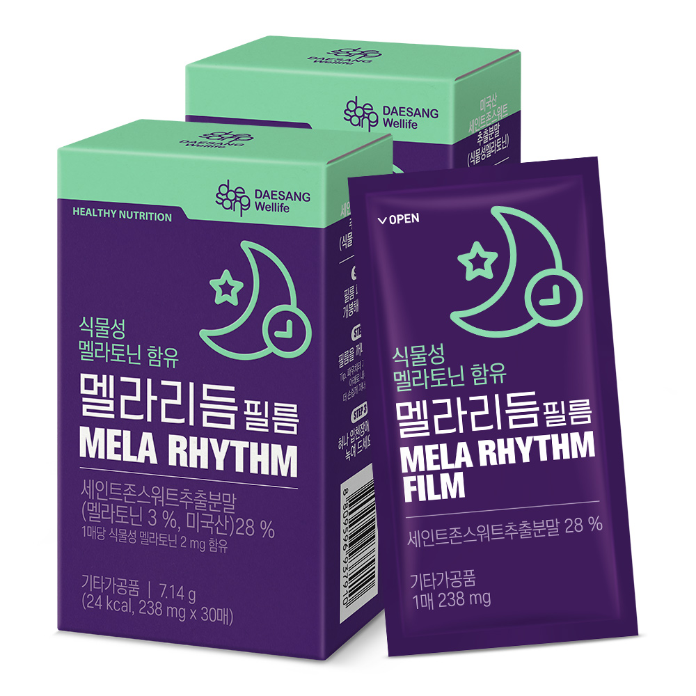 웰라이프 식물성 멜라토닌 함유 멜라리듬 필름 30매, 2개 - 상품 이미지