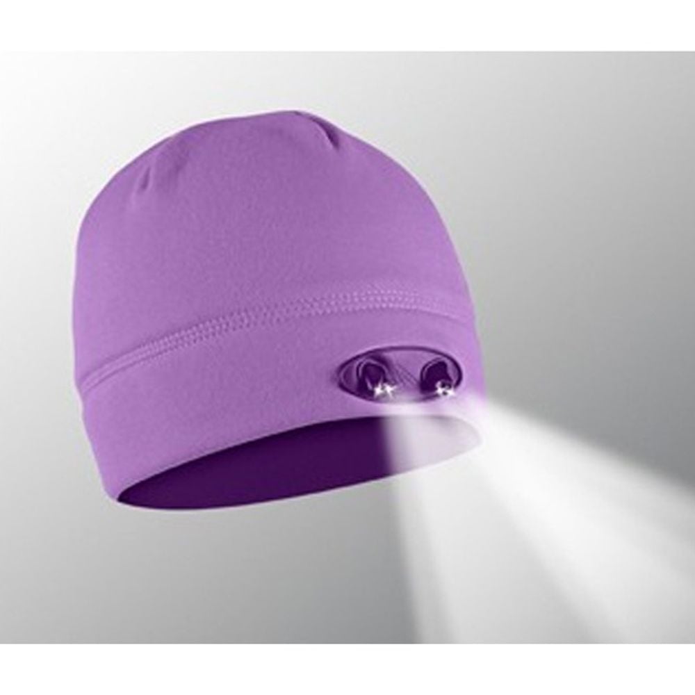 여성 LED 랜턴 비니 모자 퍼플 1P 48루멘 야간 등산 - 상품 이미지