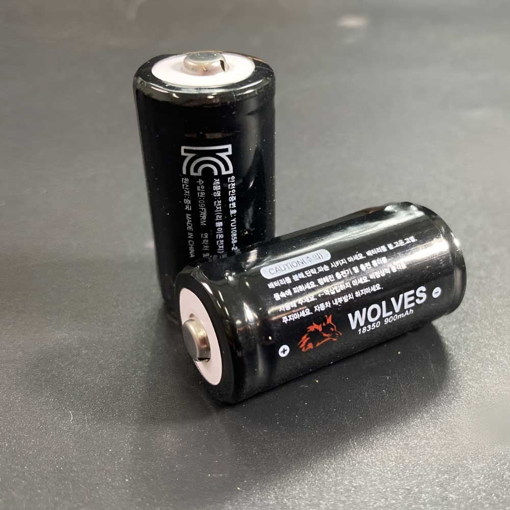 보호회로 3.7V 리튬이온 900Mah 18350 배터리 1개 - 상품 이미지